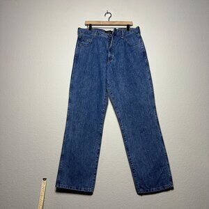 VTG Red Head Bass Pro Jeans Straight Fit Outside Men 36x32 Blue Hunting 90s Work